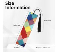 Colorful Plaid Wooden Bookmark Perfect Decoration for Bookmarks Lovers Students Reading Book Club