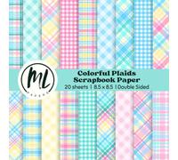 Colorful Plaids Scrapbook Paper: Cute Gingham Collage Papers, Pattern Plaids Craft Paper for DIY Card Making, Scrapbooking, Junk Journaling, Mixed ... Arts and Crafts for Kids, 8.5 x 8.5 inch