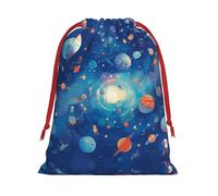 Colorful Planet Drawstring Gift Bag â€“ Premium Polyester Holiday & Party Favor Bag With Full-Print Design, Perfect For Christmas, Halloween, And Promotions