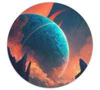 Colorful Planet Mountains 1000 Piece Puzzle Round JigsawPuzzle 1000 Pieces for Adults Skill Level Beginner, Great for Birthday (Size 67.5x67.5cm)