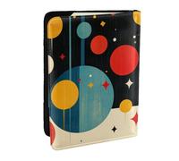 Colorful Planet Printed Passport Holder,Travel Pu Leather Passport Cover Case Organiser for Men Women,6.5 Inch