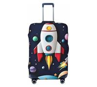 Colorful Planets, Rockets and Astronauts Elastic Travel Luggage Cover Suitcase Protector, Print Suitcase Baggage Cover Anti-Scratch