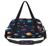 Colorful Planets Stars Kids Overnight Duffle Bags for Girls Boys, Outer Space Lightweight Sports Gym Bag for Kids，Small Overnight Weekender Carry on Travel Bags Dance Bag, Colorful Planets Stars,
