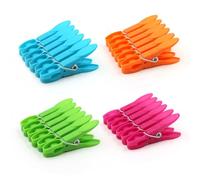 Colorful Plastic Clothespins, Heavy Duty Laundry Clothes Pins Clips with Springs, Air-Drying Clothing Pin Set(24 Pack)