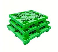 Colorful Plastic Larpalette Set of 3Polyethylene Pallets in Various Sizes (Green 100x80x14cm/39x32x5.5in) for VersatiStorage & nization