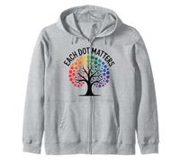 Colorful Pokadot Tree Each Dot Matters Diversity and Unity Zip Hoodie