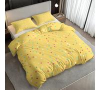 Colorful Polka Dot Duvet Cover Sets, Rainbow Speckles Single Bedding Sets, Soft Reversible Microfiber Quilt Cover & 1 Pillowcases, Zipper Closure, Bedroom Decor BhT42