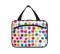 Colorful Polka Dot Hanging Medicine Bag for Traveling with Hook, Designer Multifunctional Hanging Toiletry Bags for Women Must Haves Traveling maleta para maquillaje L