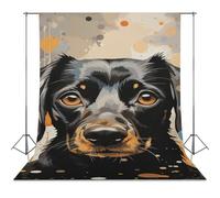 Colorful Polka Dots And Dog Backdrop Background for Photography High Density Polyester Fabric Background Banner Seamless Photo Booth Prop Backdrop 56"x118" for Birthday Party Decor Photoshoot Banner P