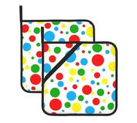 Colorful Polka Dots Large Pot Holders Oven Mitts Set Heat Resistant Pot Holders Square Pot Holder Hot Pads8 In