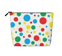 Colorful Polka Dots Patterned Women's Cosmetic Bag, Single Layer Toiletry Bag, Suitable for Daily Storage, Travel, and Business Trips.
