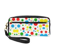 Colorful Polka Dots Print Leather Small Makeup Bag â€“ Reusable Cosmetic Accessories Organizer, Travel Toiletry Bag