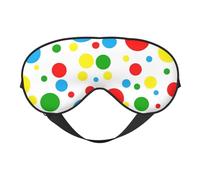 Colorful Polka Dots Print Silk Sleep Mask with Adjustable Buckle Stylish Eye Mask for Women Travel Nap Shift Work Office