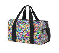 Colorful Polka Dots Sport Duffel Bags for Kids Girls Boys Women Men Rainbow Dots Overnight Weekender Travel Bag Tote Carry Gym Casual Duffel Bags