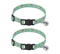 Colorful Polka Dots Teal Easy to Clean Cats Collar 2 Pack Collars for Puppies