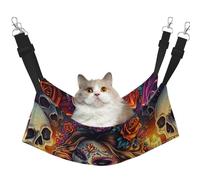 Colorful Polyester Day Of The Dead Printed Pet Hammock - Sleeping Hammock For Cats, Rabbits, Ferrets, Puppies, Small Animals