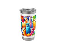 Colorful Pop Art Alpacas Pattern Aesthetic Alpaca Stainless Steel Insulated Tumbler