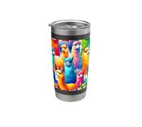 Colorful Pop Art Alpacas Pattern Aesthetic Alpaca Stainless Steel Insulated Tumbler