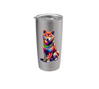 Colorful Pop Art Japanese Shiba Inu Stainless Steel Insulated Tumbler