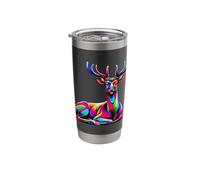 Colorful Pop Art Moose Lover Elk Buck Reindeer Stainless Steel Insulated Tumbler