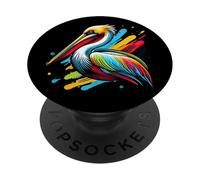Colorful Pop Art Pelican for Sea Bird Lovers PopSockets Adhesive PopGrip