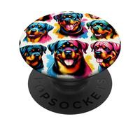 Colorful Pop Art Rotties Dog Lover Rottweiler PopSockets Swappable PopGrip
