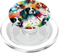 Colorful Pop Art Spaniels Dog Lover English Springer Spaniel PopSockets PopGrip for MagSafe