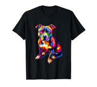 Colorful Pop Art Staffordshire Bull Terrier T-Shirt