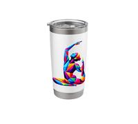 Colorful Pop Art Yoga Workout Exercise Meditation Meditate Stainless Steel Insulated Tumbler