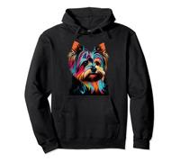 Colorful Pop Art Yorkshire Terrier Portrait Pullover Hoodie