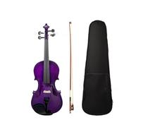 Colorful Popular Violin Beginner Acoustic Violin Solid Wood Violin Full Size Violin Violin for Beginners(Purple)