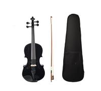 Colorful Popular Violin Beginner Acoustic Violin Solid Wood Violin Full Size Violin Violin for Beginners(Black)