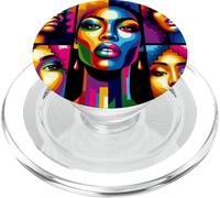 Colorful Portraits of A Stunning African American Woman PopSockets PopGrip for MagSafe