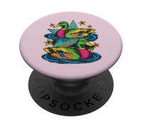 Colorful Preppy Duck Lake Aesthetic Design PopSockets Adhesive PopGrip