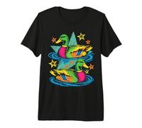 Colorful Preppy Duck Lake Aesthetic Design Premium T-Shirt