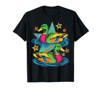 Colorful Preppy Duck Lake Aesthetic Design T-Shirt