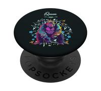 Colorful Primate Fan Women's, Girls Gorilla Cottagecore PopSockets Adhesive PopGrip