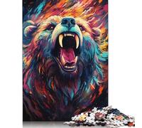 Colorful Psychedelia of Cosmic Polar Bears Puzzle Difficult Challenge 100 Percent Recycled Cardboard Jigsaw Puzzle for Adults Teen 1000pcs (38x26cm)