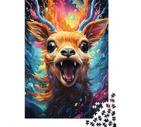 Colorful Psychedelia of Cute Little Deer Jigsaw Puzzles for Adults 500 Piece Jigsaw Puzzles for Adults Puzzle 500 Pieces Puzzle Gifts 500pcs (52x38cm)