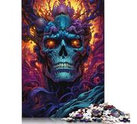 Colorful Psychedelia of Dark Warriors Puzzle Precise Interlocking Paper Rectangular Jigsaw Puzzle for Boy Or Girl 1000pcs (75x50cm)