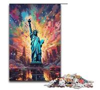 Colorful Psychedelia of The Statue of Liberty 1000 Piece Jigsaw Puzzles for Adults Jigsaw for Gifts Best Gift Suitable for And Teenager 14 And Up 1000 PCS(38x26cm)