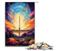 Colorful Psychedelia of The Washington Monument 1000 Piece Jigsaw Puzzles for Adults Jigsaw for Gifts Best Gift Suitable for And Teenager 14 And Up 1000 PCS(75x50cm)
