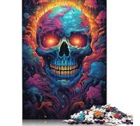 Colorful Psychedelia with Smokey Skulls 1000 Piece Jigsaw Puzzle Family Fun Jigsaws for Adults And Challenging Game,stress Relief Games And Unique Gifts 1000pcs (75x50cm)