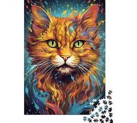 Colorful Psychedelic Cat Jigsaw Puzzles for Adults 1000 Pieces, Jigsaw Puzzles Adult Intellective Educational Toy DIY Puzzles 1000pcs (75x50cm)