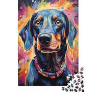 Colorful Psychedelic Dachshund Jigsaw Puzzle 1000 Piece Jigsaw Puzzles For Adults Teenager Wooden Puzzles Toy Game Explore Creativity And Problem Solving 1000pcs (75x50cm)