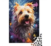 Colorful Psychedelic Dog Underwater Terrier Puzzle Precise Interlocking Paper Rectangular Jigsaw Puzzle for Boy Or Girl 1000pcs (38x26cm)