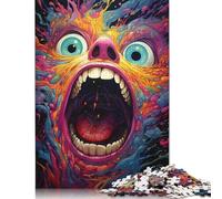 Colorful Psychedelic Evil Monster Puzzle DIY Game Paper Rectangular Jigsaw Puzzle for Boy Or Girl Birthday Present 1000pcs (75x50cm)