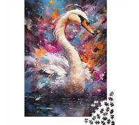 Colorful Psychedelic Fantasy of A White Swan 1000 Piece Jigsaw Puzzles for Adults, Puzzle for Teenagers, Family Entertainment Toys 1000pcs (75x50cm)