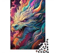 Colorful Psychedelic Fire Dragon Jigsaw Puzzles for Adults 1000 Pieces, Jigsaw Puzzles Adult Intellective Educational Toy DIY Puzzles 1000pcs (75x50cm)