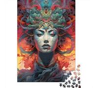 Colorful Psychedelic for Empowering Warriors Puzzle 100% Recycled Cardboard Paper Rectangular Jigsaw Puzzle for Adult Children 1000pcs (75x50cm)